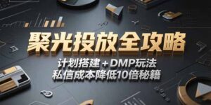 2025小红书聚光投放全攻略,计划搭建+DMP玩法,私信成本降低10倍秘籍-川川创富网