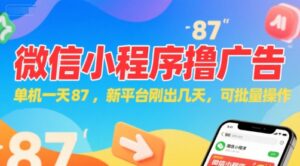 微信小程序看广告，单机一天87，新平台刚出几天，可批量操作，日入5张-川川创富网