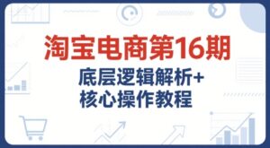 淘宝电商第16期,底层逻辑解析+核心操作教程,运营、推广提升能力的必学课程+配套资料-川川创富网