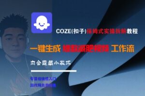 COZE(扣子)保姆式实操拆解教程，一键生成爆款减肥视频工作流，批量产出高质量视频-川川创富网