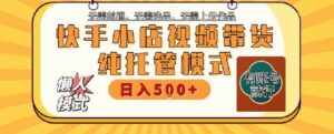 快手小店托管代运营,无需剪辑,无需选品,无需上传作品,全程无需操作,轻松月入5k+【揭秘】-川川创富网