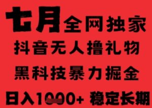 7月最新风口抖音无人直播纯暴力撸音浪,不出镜不说话,黑科技全自动运行,长期稳定,日入1k【揭秘】-川川创富网