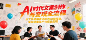AI时代文案创作与变现全流程，从工具使用者进阶为AI指挥官，实现文案量产与商业变现-川川创富网