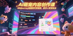 AI萌宠内容创作课，Midjourney制图到可灵视频，数字人带货玩法-川川创富网