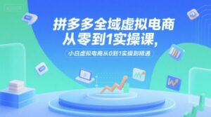 拼多多全域虚拟电商从零到1实操课,小白虚拟电商从0到1实操到精通-川川创富网