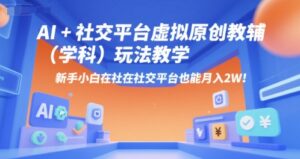 AI+小红书虚拟原创教辅(学科)玩法教学，新手小白在小红书也能月入2W-川川创富网