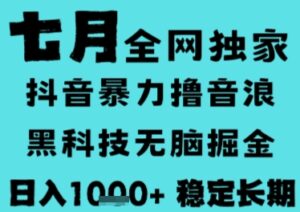 7月最新风口抖音无人直播撸音浪，长期稳定，非短期，全自动运行，低门槛无脑，日入1k+【揭秘】-川川创富网