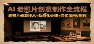 AI老照片创意制作全流程：老照片修复技术+动态化处理+回忆杀MV制作-川川创富网