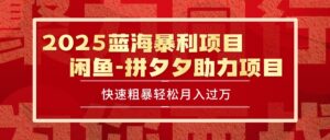 2025 最新闲鱼蓝海暴利项目 快速粗暴单号日入1000+,保姆级教程-川川创富网
