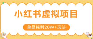小红书虚拟电商新玩法,实现单品纯利20W+,可矩阵放大操作!-川川创富网