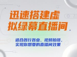 迅速搭建虚拟绿幕直播间,适合各行各业、视频拍摄,实现你想要的直播间效果-川川创富网