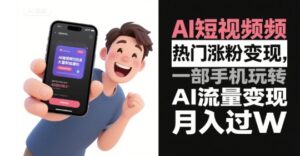 AI短视频热门涨粉变现,一部手机玩转AI流量变现,月入过W-川川创富网