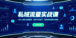 私域流量实战课,200人团队运营模型,矩阵引流技术,高客单私聊转化策略-川川创富网