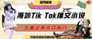 海外tiktok小说推文暴力项目,高停留率,高转化率,上手后一天搞顿饭钱不是问题-川川创富网