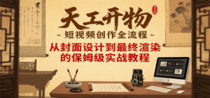 天工开物短视频创作全流程,从封面设计到最终渲染的保姆级实战教程-川川创富网