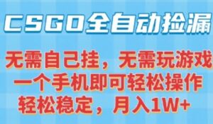 CSGO自动捡漏项目,最新独家玩法,一个手机可操作,新手小白轻松月入1W+,操作简单易上手【揭秘】-川川创富网