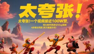 太夸张！一个视频接近100W赞，用AI制作西游记Vlog视频，全流程拆解来了(附万能提示词)-川川创富网