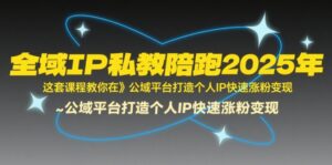 全域IP私教陪跑2025年,这套课程教你在公域平台打造个人IP快速涨粉变现-川川创富网
