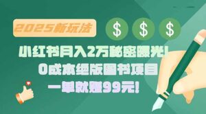 小红书月入2万秘密曝光!绝版图书项目,一单就赚99元!-川川创富网