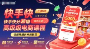 快手快分销高级电商课程,快速开通快分销教程-川川创富网