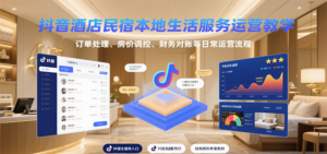 抖音酒店民宿本地生活服务运营教学，订单处理、房价调控、财务对账等日常运营流程-川川创富网