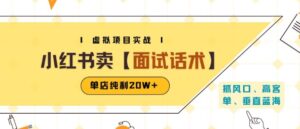 小红书虚拟项目掘金，卖面试话术资料，单店纯利20W+(附爆款笔记制作方法)-川川创富网