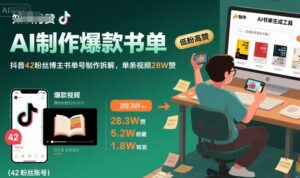 AI制作爆款书单,抖音42粉丝博主书单号制作拆解,单条视频28W赞-川川创富网