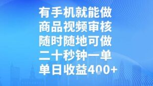 有手机就能做，商品视频审核，随时随地可做，二十秒钟一单，单日收益【揭秘】-川川创富网