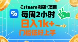 steam搬砖项目每周2小时日入1k+收益核心玩法,手把手教你,门槛低好上手-川川创富网