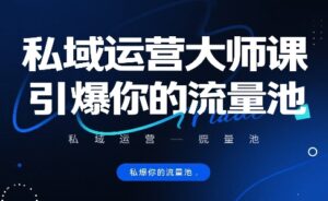 私域运营大师课,引爆你的流量池-川川创富网