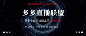 多多直播联盟 全新玩法 单机单日变现300+不要求电脑配置 玩法简单暴力-川川创富网