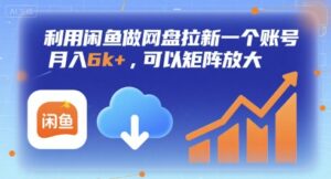 利用闲鱼做网盘拉新一个账号，月入6k+，可以矩阵放大-川川创富网
