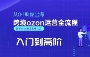 OZON入门到高阶全流程,从0-1助你出海,跨境ozon运营全流程-川川创富网