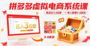拼多多虚拟电商系统课,单店日入3位数,单人可管理3-8家店【附货源】-川川创富网