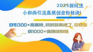 2025新玩法小和尚引流高质创业粉秘诀!日引300+高质粉,抗封效果绝了,…-川川创富网