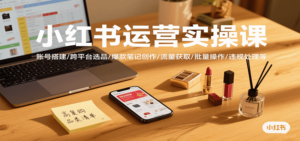 小红书运营实操课,账号搭建/跨平台选品/爆款笔记创作/流量获取/批量操作/违规处理等-川川创富网