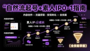 自然流起号+素人IP0-1指南,快速掌握内容创作-流量获取-变现转化-全技能-川川创富网