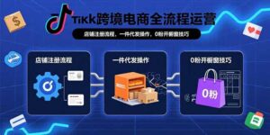 TikTok跨境电商全流程运营：店铺注册流程，一件代发操作，0粉开橱窗技巧-川川创富网