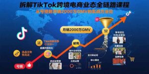 拆解TikTok跨境电商业态全链路课程:从亏损到月销2000万GMV的实战方法论-川川创富网