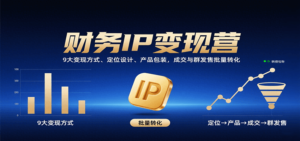 财务IP变现营:9大变现方式、定位设计、产品包装,成交与群发售批量转化-川川创富网