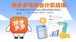 拼多多电商会计实战课:轻松掌握拼多多特有的会计逻辑与数据分析能力-川川创富网