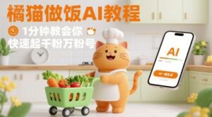 有趣的橘猫买菜做饭视频,用AI一键搞定,1分钟教会你,快速起千粉万粉号-川川创富网