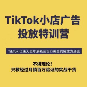 TikTok小店广告投放特训营，6天破局计划专治各种“投不动”，教你经过月销百万验证的实战干货-川川创富网
