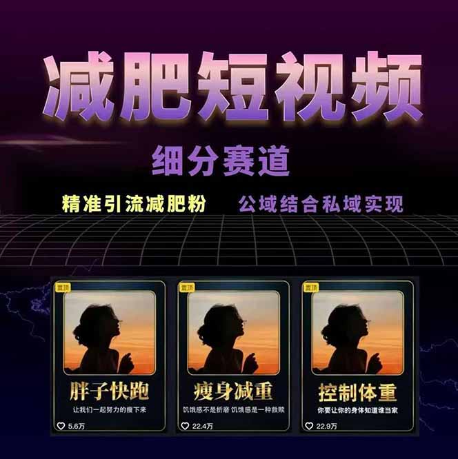 图片[1]-减肥短视频赛道运营课：素材准备-视频制作-引流变现全流程 (附素材-川川创富网