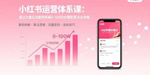 小红书运营体系课:通过大量实战案例拆解0-1000W爆款算法全攻略-川川创富网