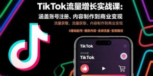TikTok流量增长实战课:涵盖账号注册、流量获取、内容制作到商业变现-川川创富网
