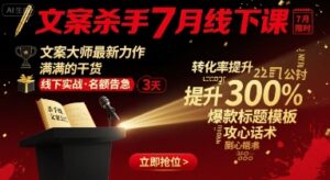 文案杀手7月线下课,文案大师最新力作,满满的干货-川川创富网