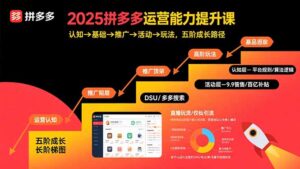 2025拼多多运营能力提升课:认知→基础→推广→活动→玩法,五阶成长路径-川川创富网