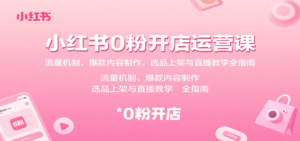 小红书0粉开店运营课:流量机制、爆款内容制作、选品上架与直播教学全指南-川川创富网