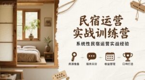民宿运营实战训练营,系统性民宿运营实战经验-川川创富网